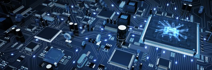 Circuit Board. Blue.
