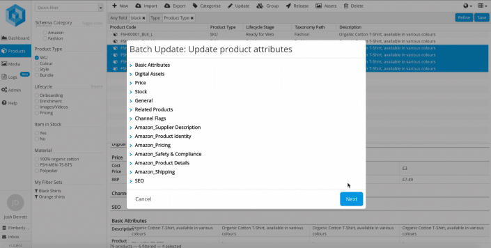 Screenshot Batch update in Pimberly Screenshot Batch update in Pimberly