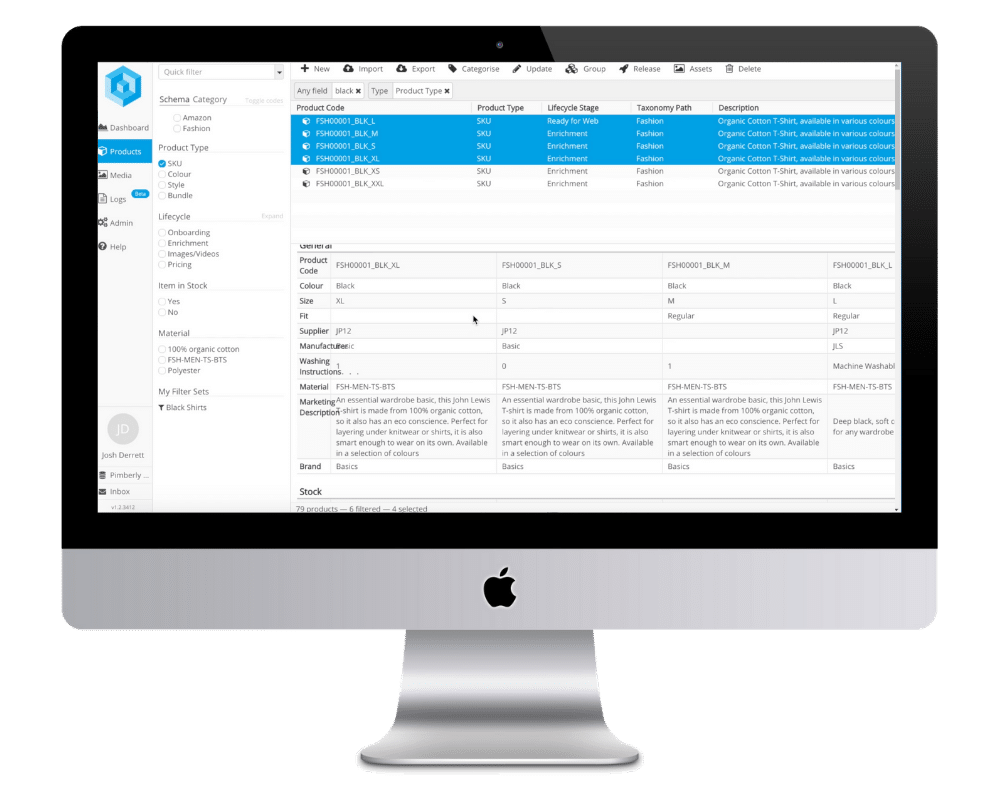 Pimberly Screen Product Comparison View