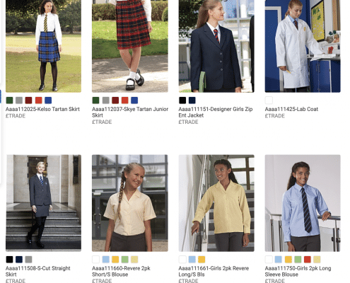 Schoolwear images from Banner