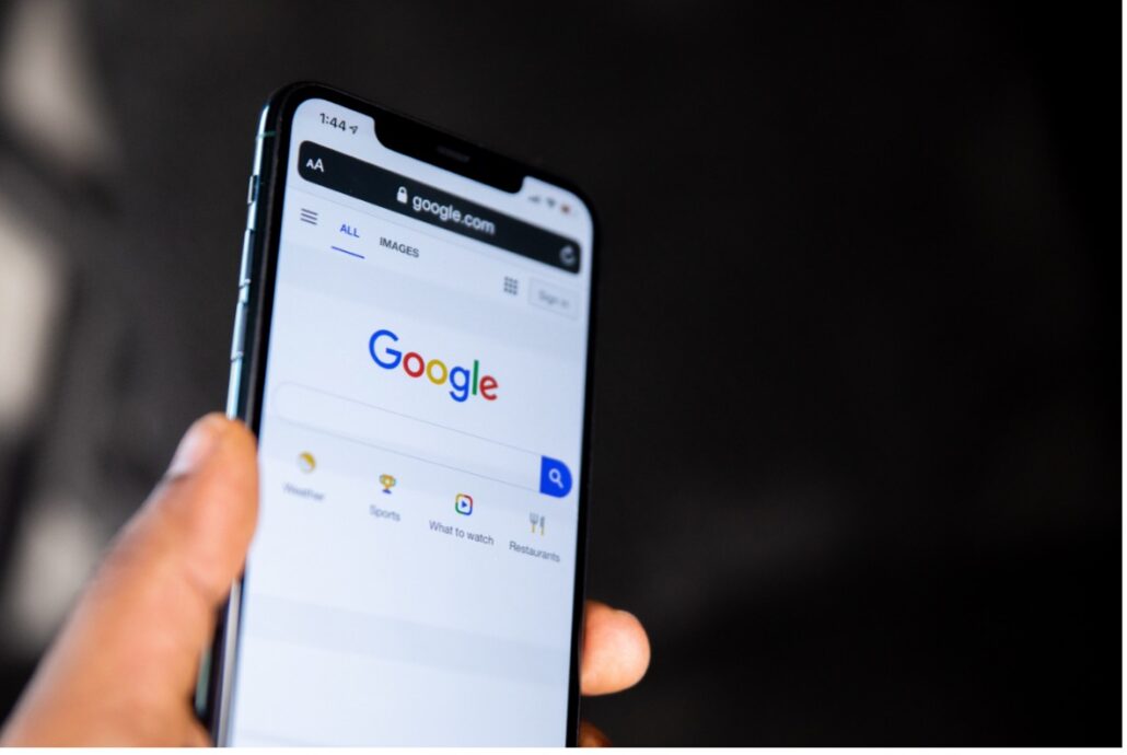 image of google on a mobile phone