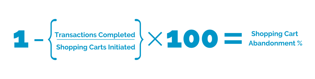 Image of the calculation used to determine average shopping cart abandonment rate %