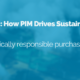 image of blue background with the blog title, 'Eco-chic: How PIM Drives Sustainability in Fashion'