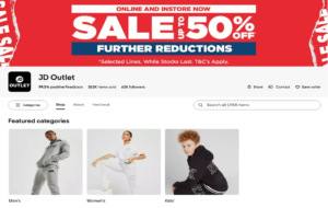 screenshot ofan ecommerce site with a big sale