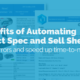 For benefits of automating spec sheets