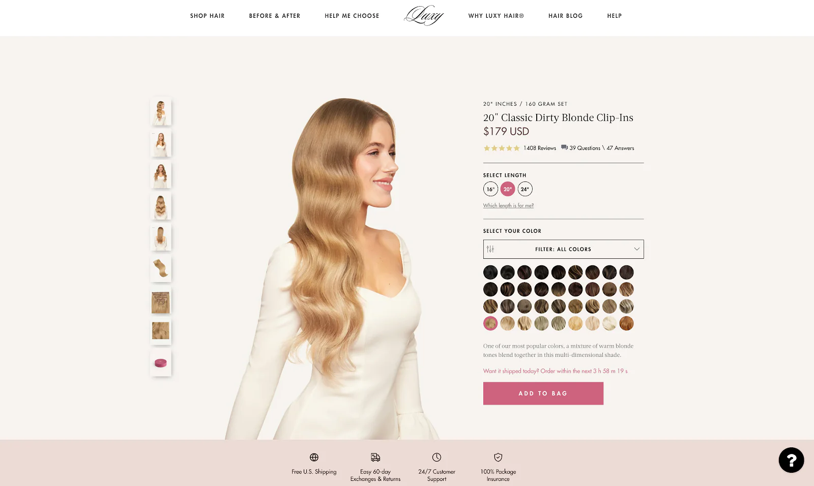 image of product detail page