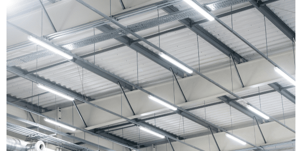 image of the inside roof of a warehouse