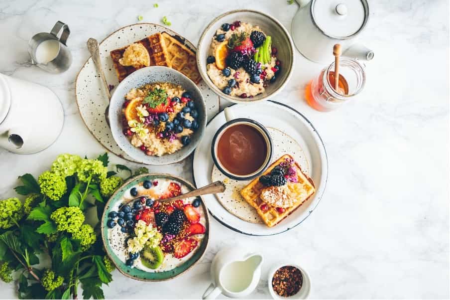 image of food & beverages on a table