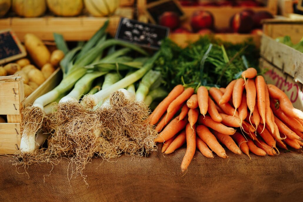 image of spring onions and carrots