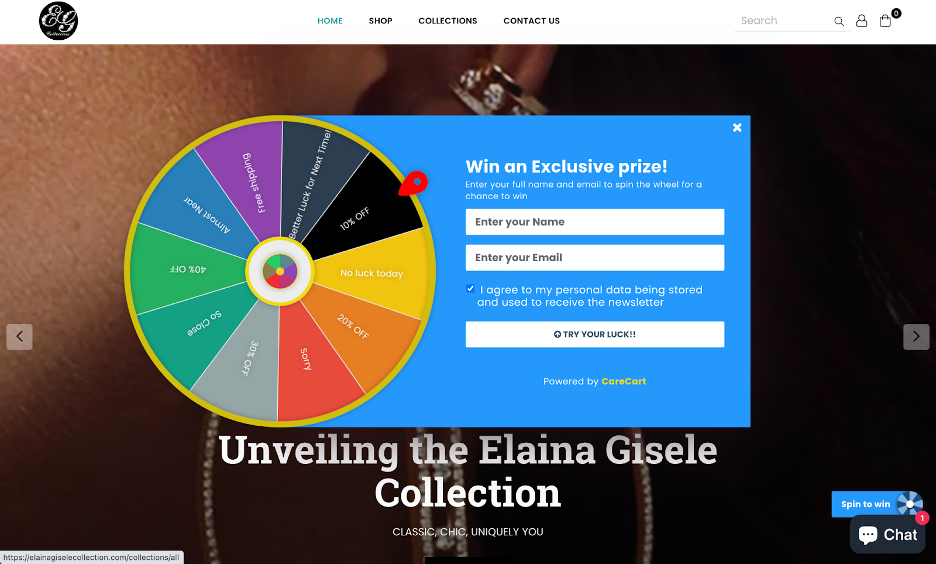 image of the elaina gisele collection