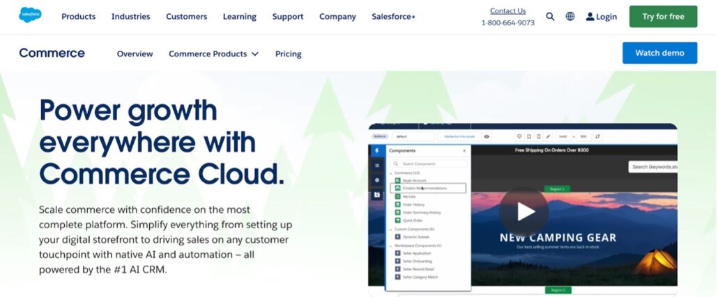 image of adobe commerce cloud homepage