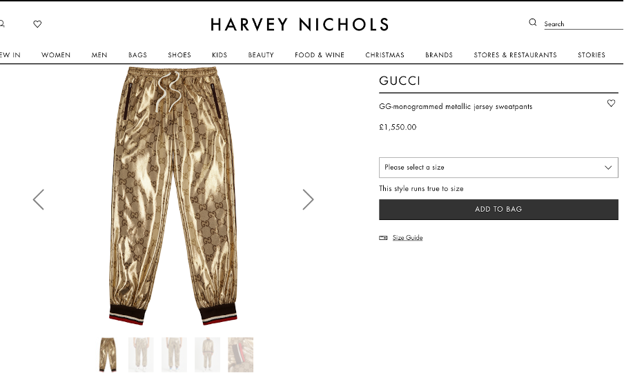image of harvey nichols online clothing store