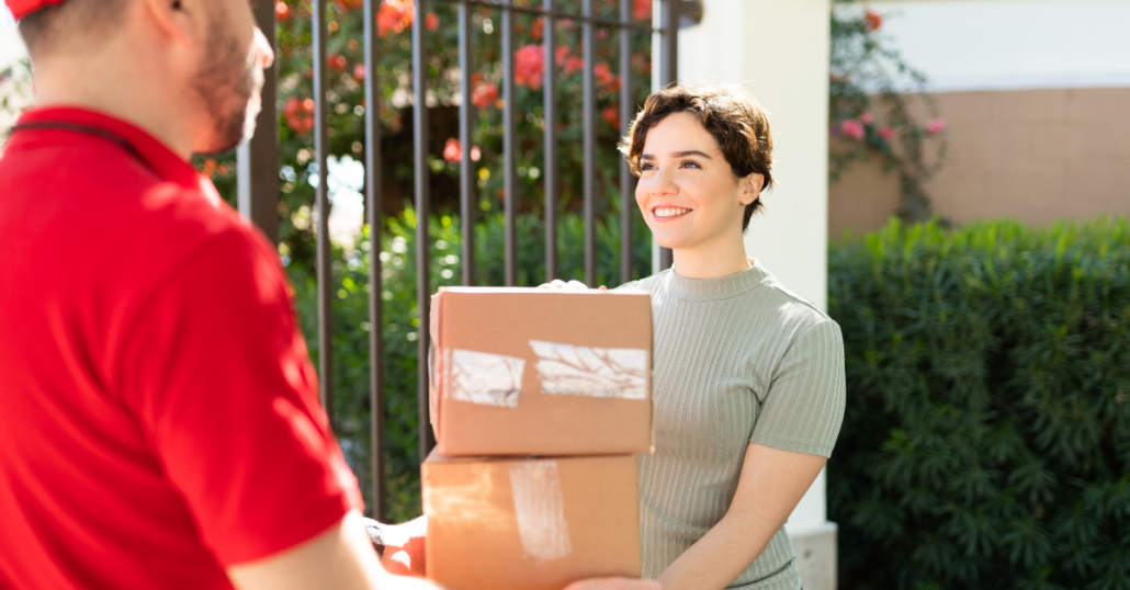 image of delivering packages