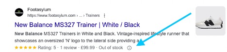 image of a rich snippet on Google search result page