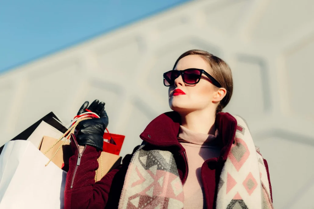 image of a fashionable looking shopper wearing a sunglasses
