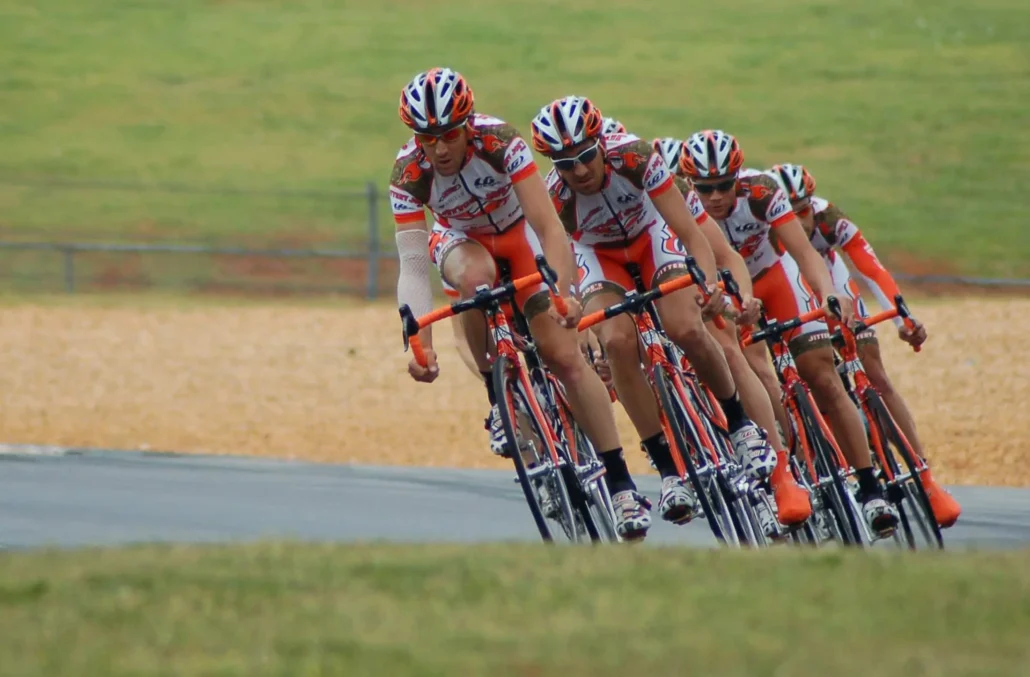 image of a bike race cycling team