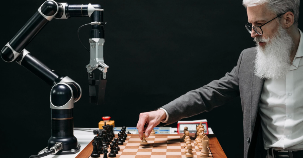 image of chess with robot