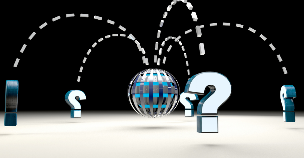 image of question marks and globe
