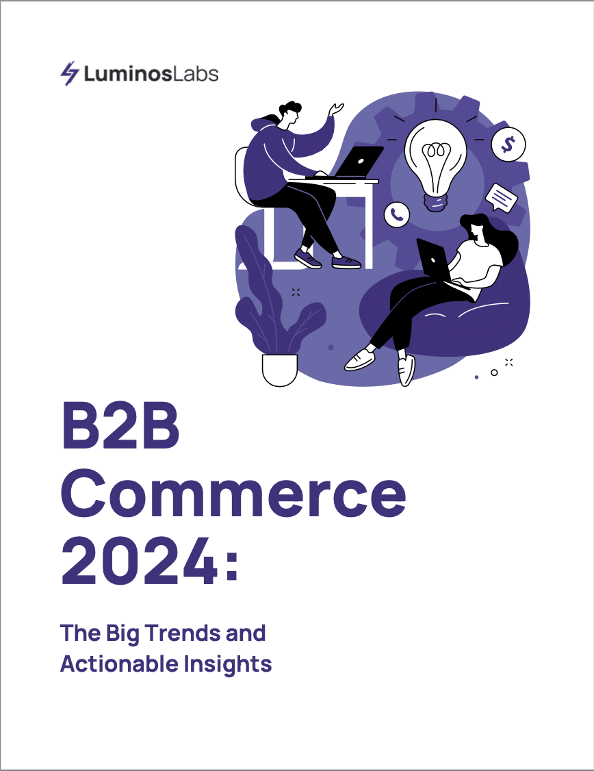 Cover of B2B Commerce 2024 Luminos Labs Report Featuring Pimberly
