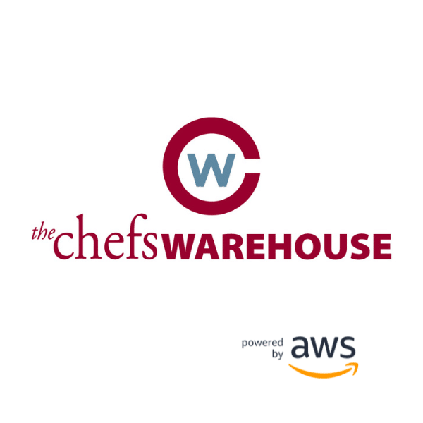 Pimberly Chef's Warehouse case study, powered by AWS logo