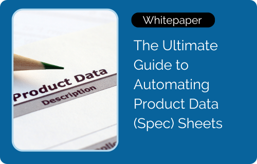 image of the ultimate guide to automating product data sheets