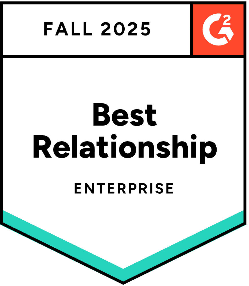 G2 Fall 2025 Enterprise Best Relationship Badge