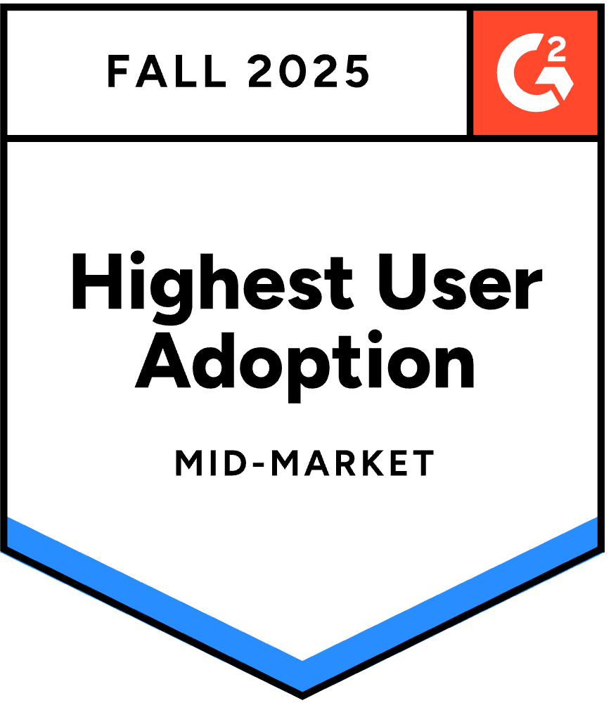 G2 Fall 2025 Highest User Adoption Badge